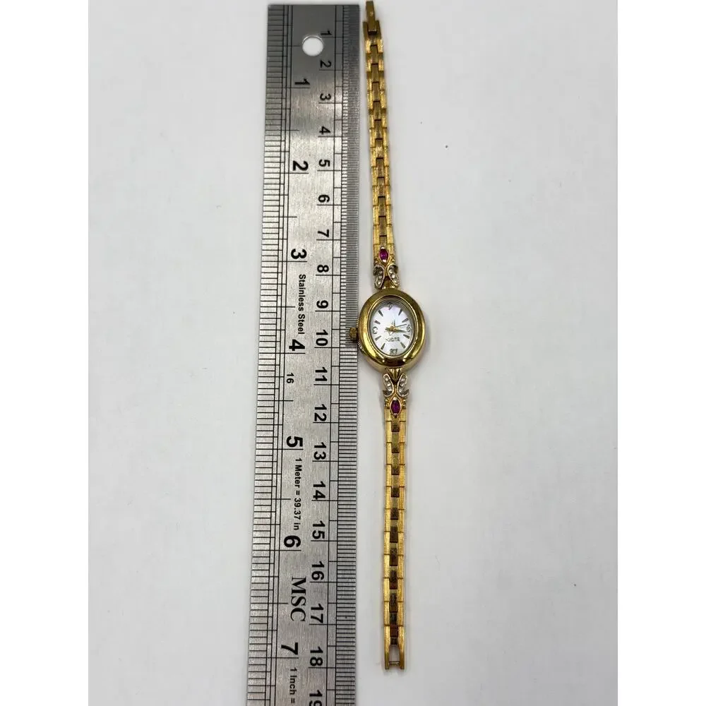 Elgin Women's Petite Genuine Ruby Watch Model EG8077 NEW BATTERY